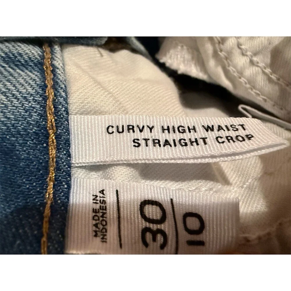 Old Navy Jeans Womens Size 30 Blue Light Wash High Rise Straight Leg Distressed - Picture 13 of 13